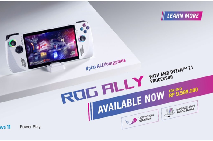 ROG ALLY versi lebih terjangkau dengan chip AMD Z1 standar sudah tersedia di Indonesi