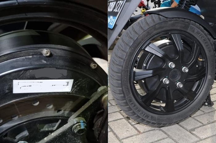 Foto ilustrasi letak nomor mesin motor listrik ALVA One (kiri) dan dinamo (kanan).