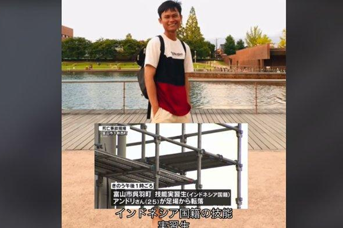 Andri (25) TKI di Jepang yang meninggal usai terjatuh dari ketinggian 12 meter.