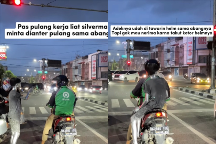 Kebaikan driver ojol beri tumpangan pada manusia silver