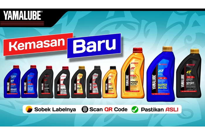 Botol atau kemasan baru oli Yamalube sudah diluncurkan di pasar