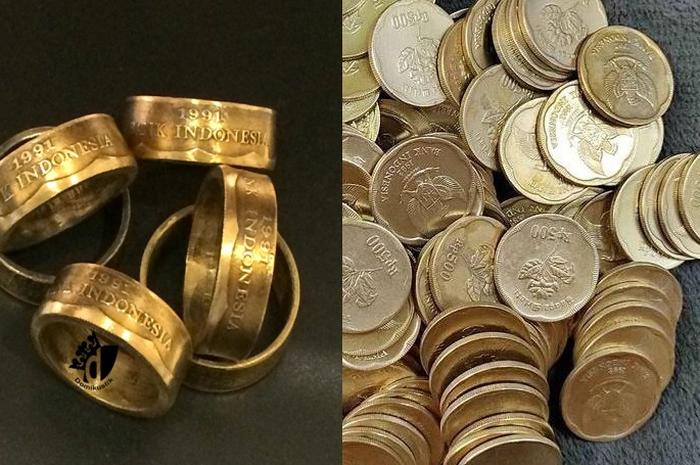 Uang koin atau uang logam Rp500 gambar melati dianggap dari emas dibikin perhiasan