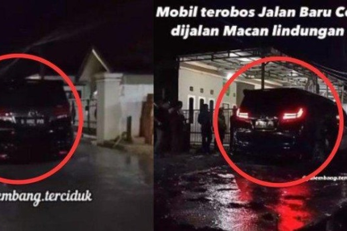 Toyota Alphard di Kota Palembang nekat terobos jalan yang baru dicor, ngamuk saat diminta ganti rugi oleh warga. 