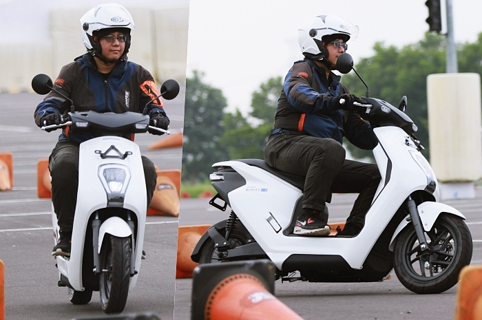 Honda EM1 e: lincah dibawa bermanuver oleh tester Motorplus-online