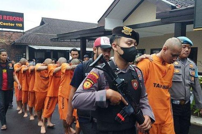 Para pelaku geng motor yang diamankan di daerah Bandung