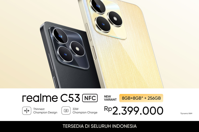 realme C53 kini hadir dengan varian RAM 8 GB dan kapasitas penyimpanan yang lebih besar juga
