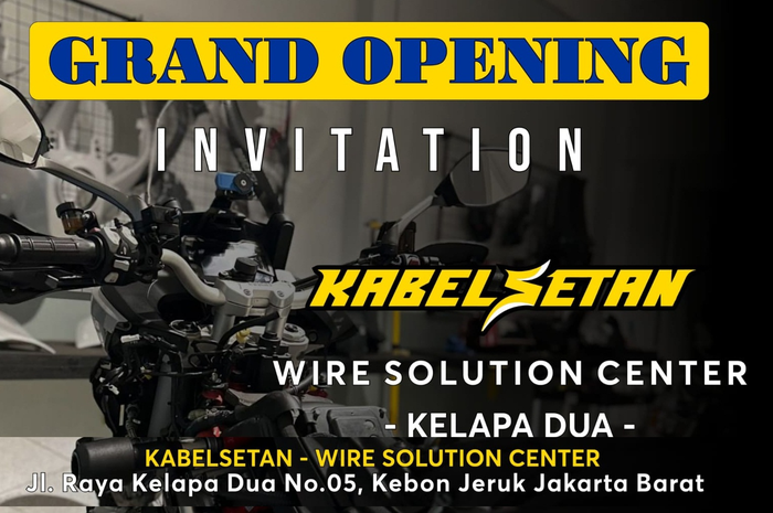 Grand Opening Kabel Setan ada diskon dan pembagian gratis untuk ojek online