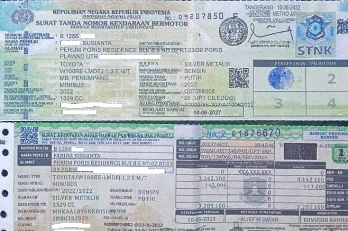 Cek STNK anda jika terdapat kode ini berarti dikenai pajak mahal