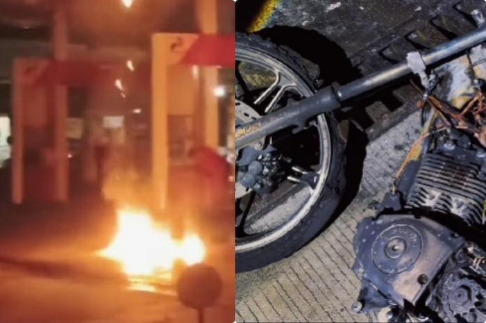 Motor Suzuki Thunder jadi musuh saat isi bensin, terbaru SPBU di Galur Jakarta Pusat ludes dilalap api pada  Senin (29/1/2024) sekitar pukul 03.30 WIB.
