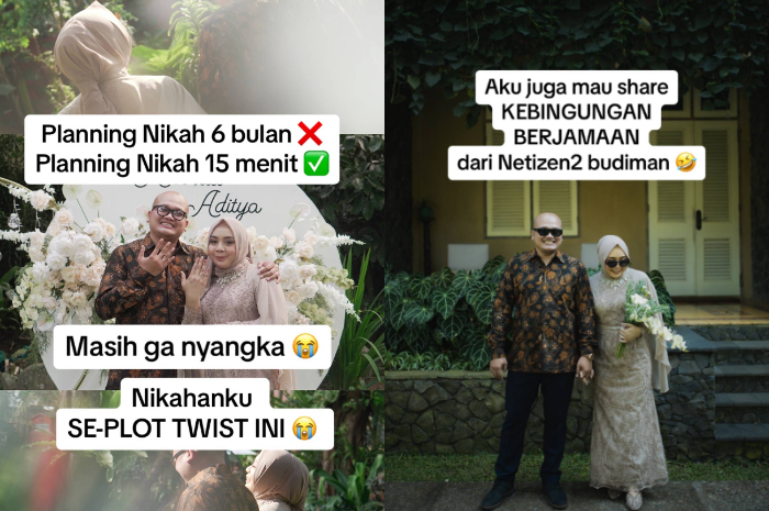 Momen lamaran dilanjut pernikahan Arvinda dan pasangannya yang viral di TikTok.