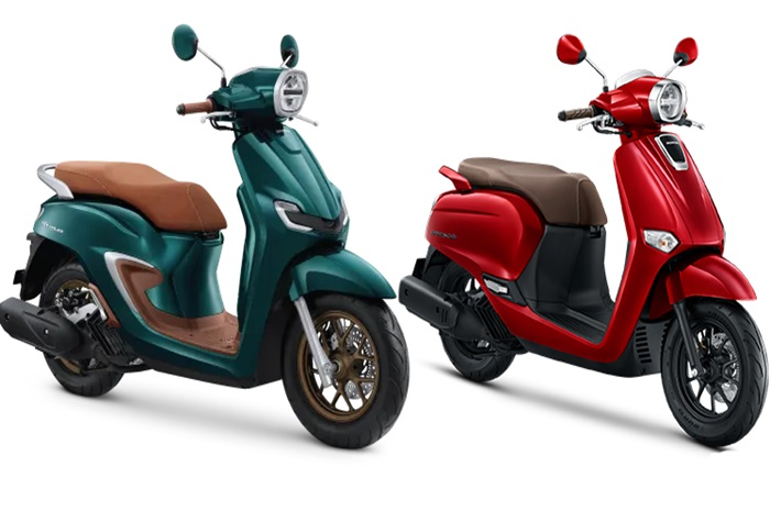 Foto ilustrasi motor baru Honda Stylo 160 (kiri) dan Giorno+ (kanan) yang punya fitur ABS.