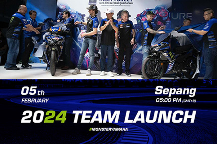 Bikin penasaran launching Monster Enegy Yamaha MotoGP 2024 livery-nya baru atau tidak, saksikan live streaming-nya