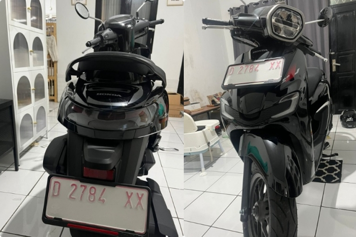 Motor matic baru Honda Stylo 160 belum ada pelat nomor milik warga Bandung mau dijual padahal baru turun dari dealer.