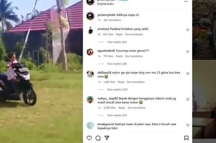 Beredar sebuah video yang menunjukkan anak di bawah umur diduga tengah belajar mengendari sepeda motor matik. 