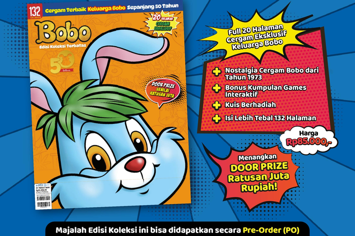 PO edisi koleksi terbatas cergam terbaik keluarga Bobo