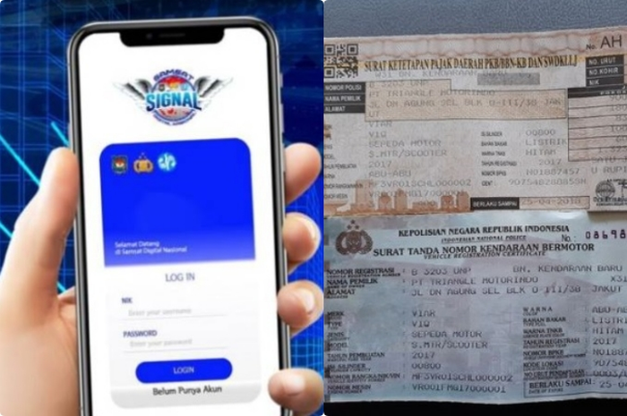 Aplikasi SIGNAL untuk perpanjang pajak motor bisa langsung dari HP tanpa harus ke Samsat, STNK dikirim ke rumah.
