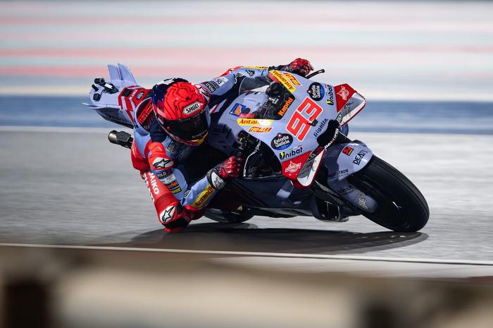 Marc Marquez cukup mengesankan di saat hujan mengguyur sesi latihan MotoGP Qatar 2024. 