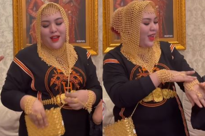 gaya mentereng Mira Hayati, bos skincare yang doyan pakai aksesoris emas