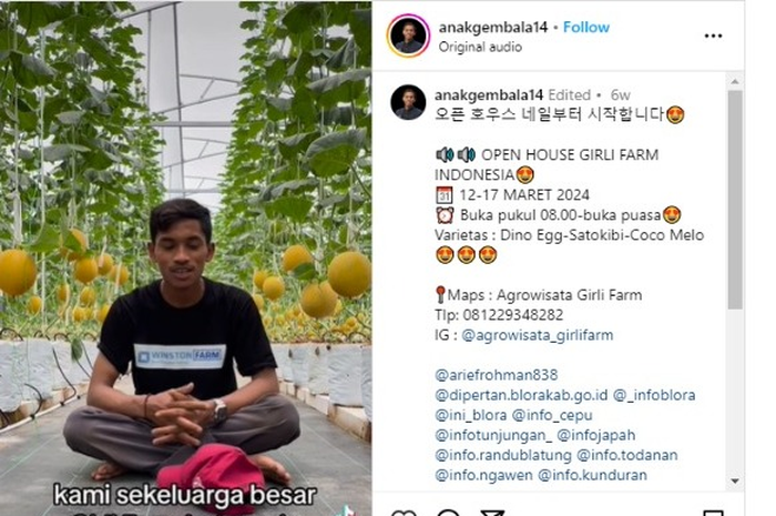 Viral Pemuda Asal Blora Pilih Mengabdi Menjadi Petani di Kampung Halamannya Usai Lulus dari Korea  