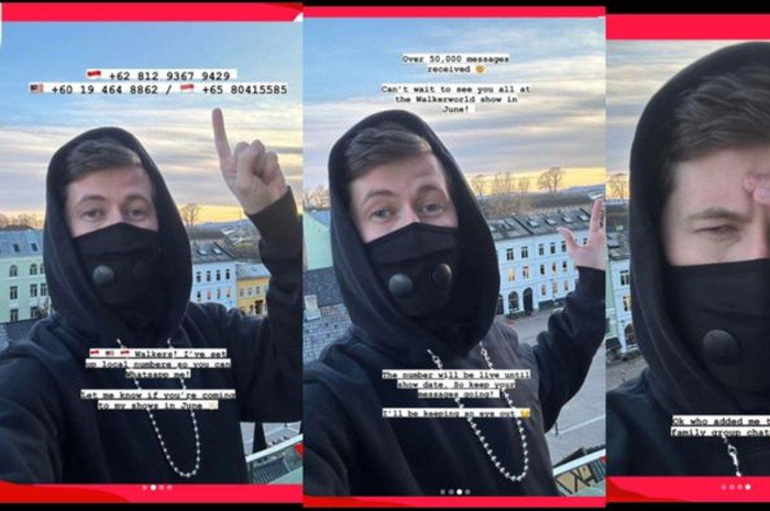 Alan Walker bagikan nomor Whatsapp untuk para fans 