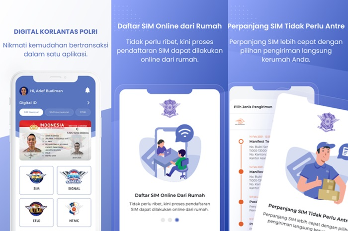 Aplikasi Digital Korlantas Polri untuk perpanjang SIM online.