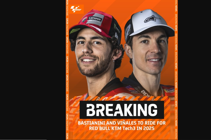 Enea Bastianini dan Maverick Vinales akan satu tim di Red Bull GasGas Tech3 Racing pada MotoGP 2025. 