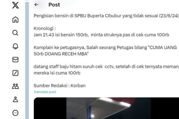 SPBU Pertamina di Cibubur berlaku curang terhadap konsumen, beli Pertalite Rp 150 ribu diisi cuma Rp 100 ribu begini kelanjutannya.
