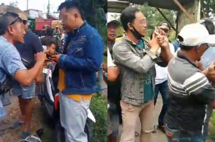 Video dua debt collector digeruduk warga di Jember, Jawa Timur beredar di WhatsApp (WA), Senin (8/7/2024). 