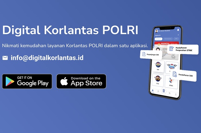 Aplikasi Digital Korlantas Polri untuk perpanjang SIM online.