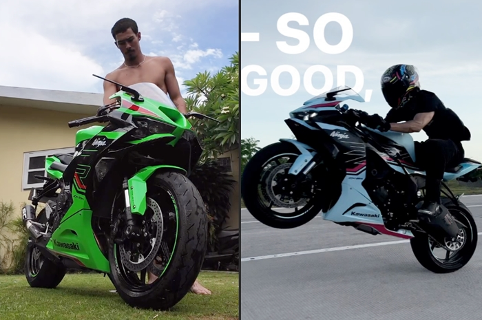 Dali Wassink suami Jennifer Coppen bersama Kawasaki Ninja ZX-6R