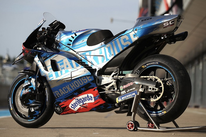 Livery baru tim Trackhouse Racing Aprilia di MotoGP Inggris mirip Suzuki Ecstar.