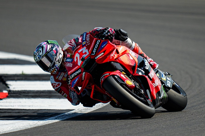 Pembalap Ducati Lenovo Team Enea Bastianini di MotoGP Inggris 2024.