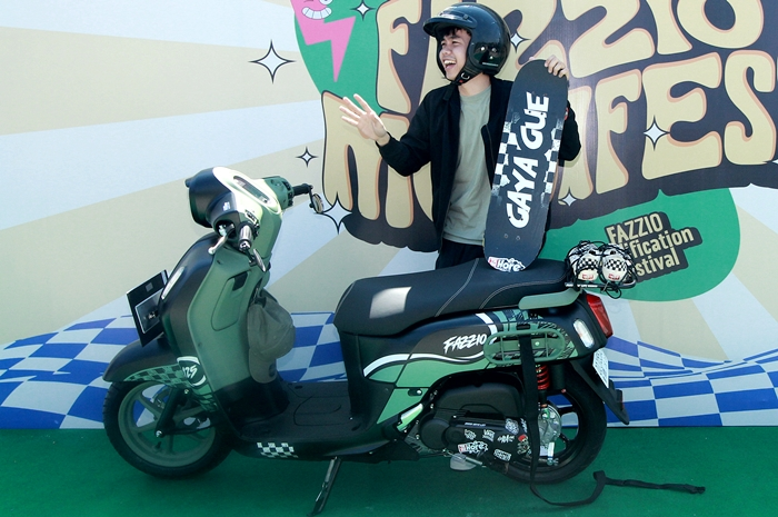 Elmo dan Yamaha Fazzio garapannya yang juara 1 di Makassar