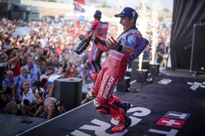 Marc Marquez rayakan pecah telur di MotoGP Aragon 2024