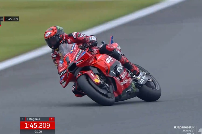 Pecco Bagnaia cetak waktu terbaik di FP1 MotoGP Jepang 2024.