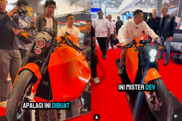 Momen Raffi Ahmad beli motor listrik baru harga setara banyak Honda BeAT di IMOS 2024.