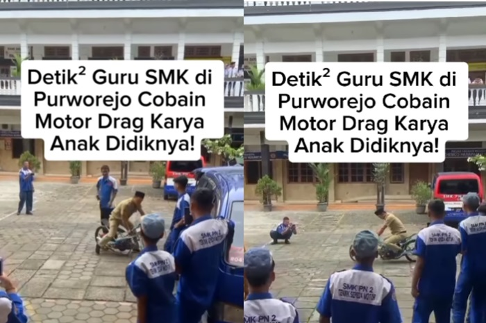 Momen guru SMK merasakan langsung motor drag ciptaan murid di Purworejo.