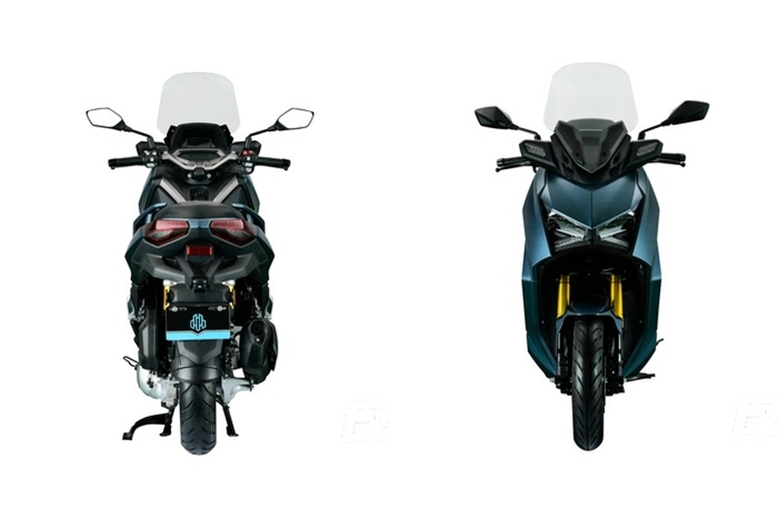 Tampak depan dan belakang Kagiva Tundra 250 2025, motor baru jiplakan Yamaha XMAX.