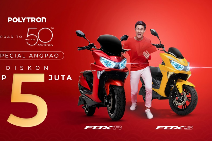 Jelang 50 tahun, Polytron kasih diskon spesial Imlek Rp 5 juta untuk pembelian motor listrik.