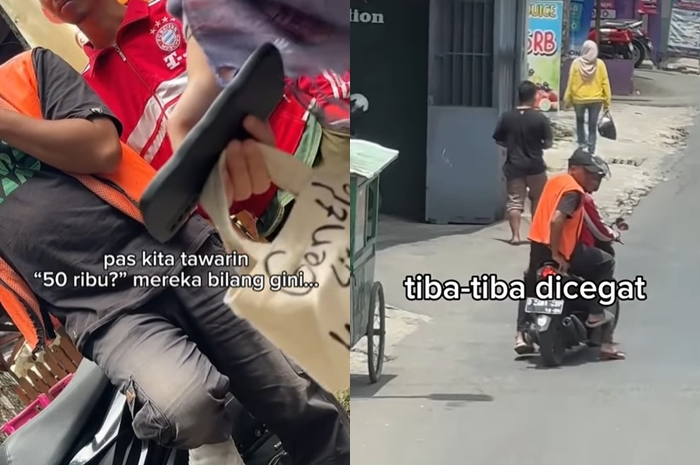 Momen pemotor yang cegat bus pariwisata di Bandung, ternyata tukang ojek pengkolan.