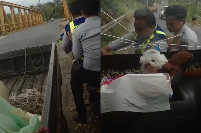 Momen mobil pikap dicegat, hingga oknum Dishub Lampung Tengah yang diduga memalak tancap gas.
