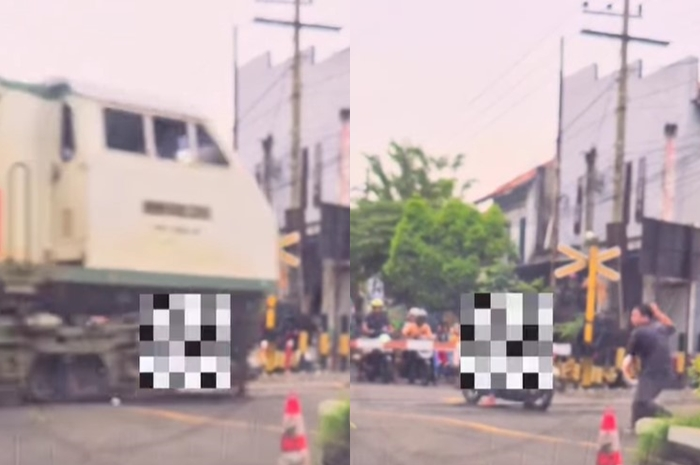 Kecelakaan pemotor tertabrak kereta api di Probolinggo.