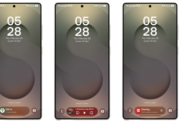 Fitur now bar di Samsung Galaxy S25 Series