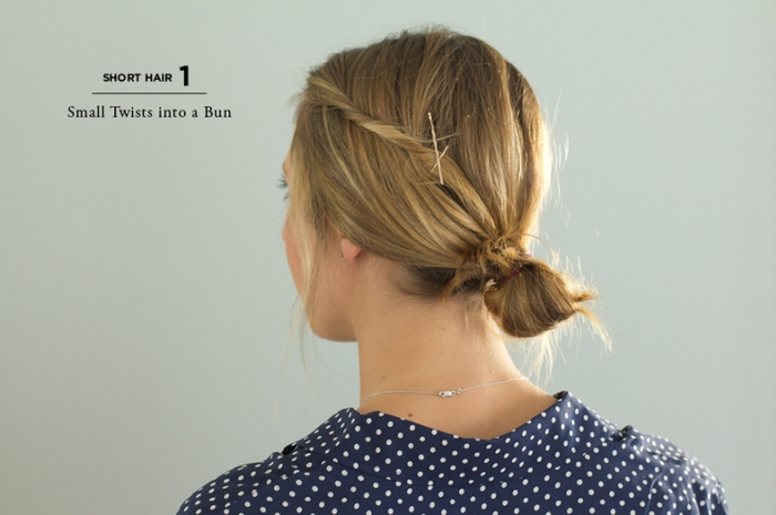 Tutorial Gaya Casual Keren Buat Rambut Pendek Small Twist Bun