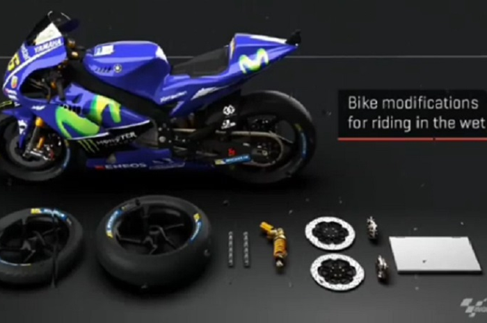Proses pergantian ban motor MotoGP.