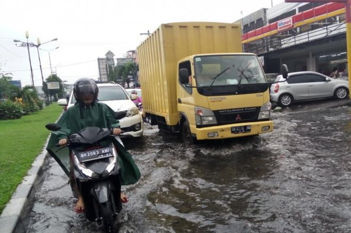 Ilustrasi banjir di Kota Medan