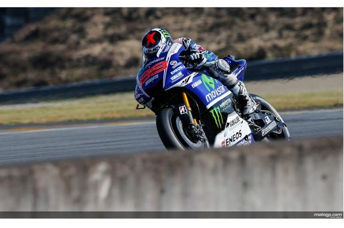 Keduanya kali secara berturut, Jorge Lorenzo menyabet podium pertama MotoGP 2014  di seri ke-15, sirkuit Motegi, Jepang, siang ini (12/10).