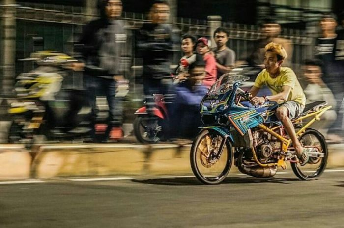 Heru Sawit saat balapan liar