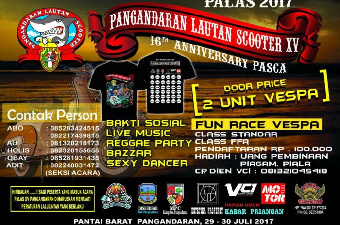 Pangandaran Menjadi Lautan Vespa Pada Acara PALAS