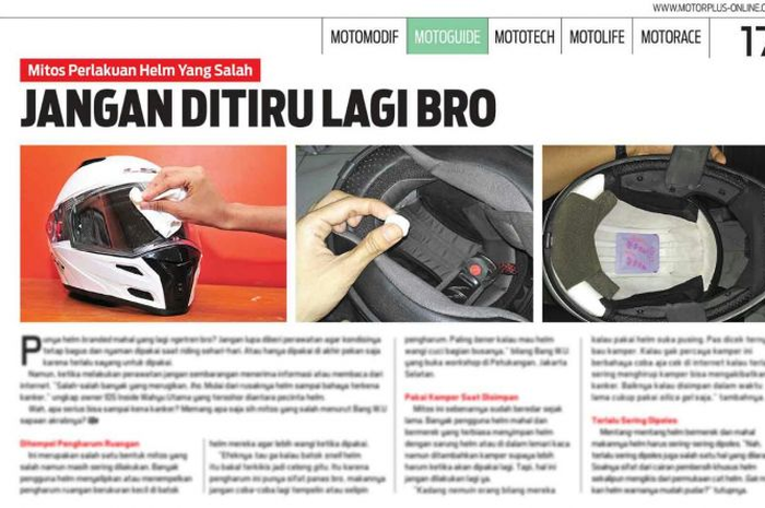 Harga helm jutaan, terpaksa dimasukan gudang karena salah perawatan dan berujung enggak bisa dipakai lagi